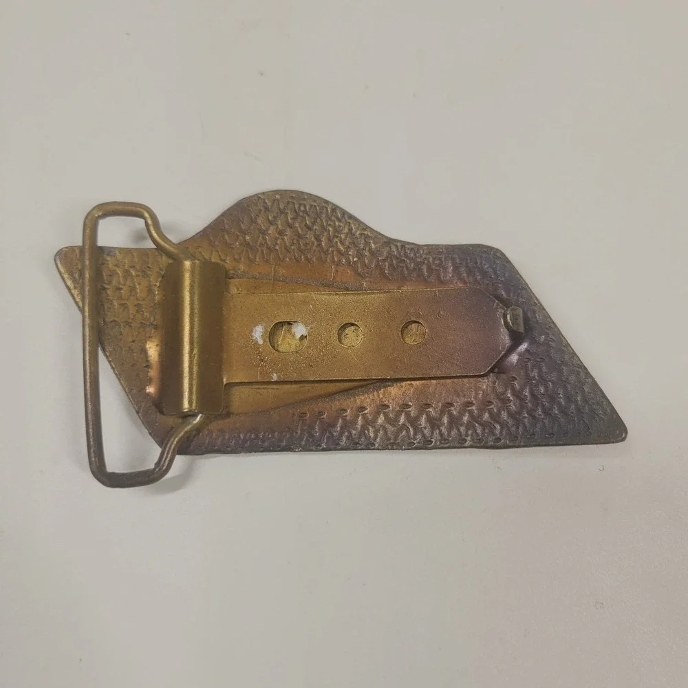 Vintage Brass Elvis Belt Buckle 1970s